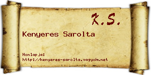 Kenyeres Sarolta névjegykártya